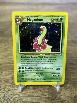 Meganium 11/111 Neo Genesis Holo Rare WOTC Pokemon Card NM/LP - Image 1