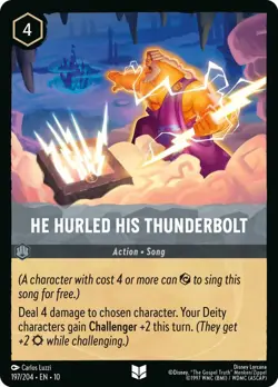 Disney Lorcana Whispers in the Well #197/204 He Hurled His Thunderbolt Uncommon - Image 1