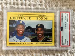 1991 Fleer #710 Barry Bonds / Ken Griffey Jr. PSA 10 Gem Mint *Perfect* - Image 1
