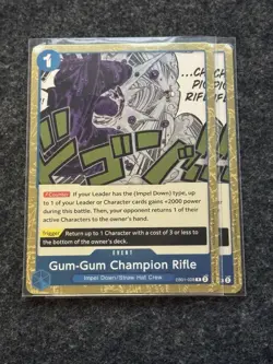 1X Gum-Gum Champion Rifle EB01-028 Extra Booster Foil NM - Image 1