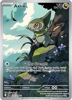 POKEMON - AXEW 145/086 | BLACK BOLT | HOLO ILLUSTRATION RARE | NEAR MINT - Image 1