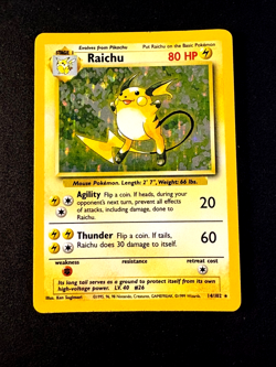 Raichu - 14/102 - Pokemon Base Set Unlimited Holo Rare Card WOTC MP/HP Card - Image 1