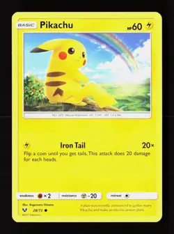 Pikachu 28/73 Common Shining Legends Pokemon Lightly Played - Image 1