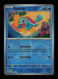 Squirtle 007/165 Common 151 Pokemon Reverse Holo Near Mint - Image 1