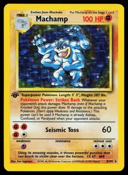 Machamp 8/102 1st Edition Holo Rare Base Set Unlimited Pokemon Card - Image 1