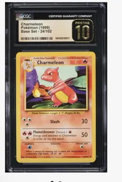 CGC PRISTINE 10 Pokemon TCG Charmeleon 024/102 Base Set - Image 1