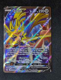 Pokemon SWSH01: Sword & Shield Base Set #195/202 Zacian V (Full Art) NM - Image 1