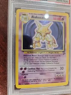 Alakazam Base Set 2 Holo Pokemon Card WOTC NM Mint PSA 8 - Image 2