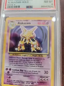 Alakazam Base Set 2 Holo Pokemon Card WOTC NM Mint PSA 8 - Image 4