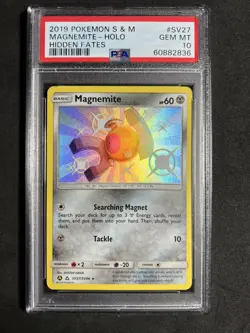 🔥 Pokemon PSA 10 Hidden Fates Gem Mint Magnemite Holo #SV27 - Image 1