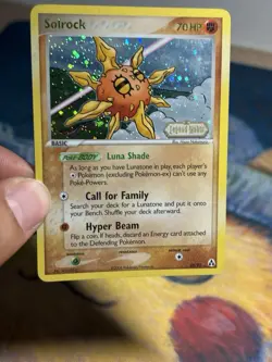 Solrock 25/92 Rare Stamped Reverse Foil Holo EX Legend Maker Pokemon Card MP - Image 3
