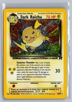 Dark Raichu 83/82 Secret Rare Team Rocket Pokemon Unlimited Holo Lightly Played - Image 1