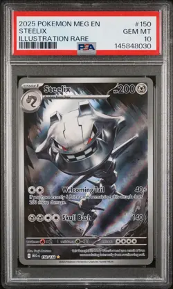 Pokemon Steelix Mega Evolution Illustration Rare #150 PSA 10 Gem Mint - Image 1