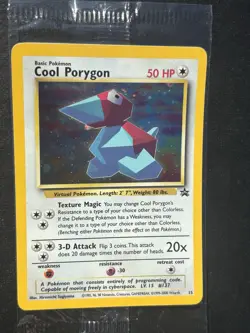 Sealed Holo Cool Porygon Black Star Promo #15 Pokemon Card Sealed In Cellophane - Image 3