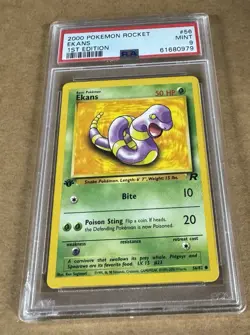 PSA 9 Mint Pokemon 1st Edition Team Rocket Ekans #56/82 - Image 1