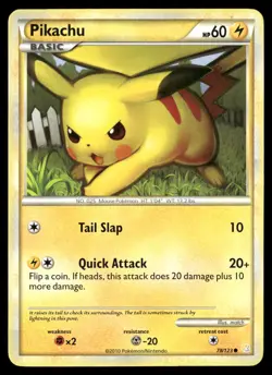 Pikachu 78/123 Common HeartGold & SoulSilver Pokemon MP - Image 1