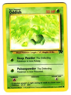 Oddish 63/82 Common Team Rocket Pokemon Unlimited Lightly Played - Image 1