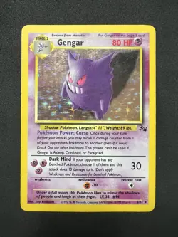 1998 Pokemon Gengar 5/62 Fossil Holo Rare Vintage WOTC MP - Image 1