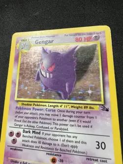 1998 Pokemon Gengar 5/62 Fossil Holo Rare Vintage WOTC MP - Image 2