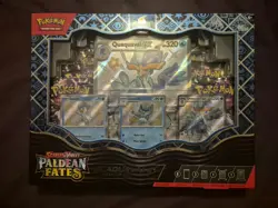 Pokemon TCG Paldean Fates Quaquaval EX Premium Collection Box Label Residue - Image 1