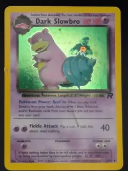 Dark Slowbro 12/82 Holo Damaged Team Rocket Rare Unlimited Holo Pokemon - Image 1