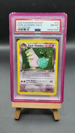 Pokemon TCG 1st Edition Dark Slowbro 12/82 Team Rocket Holo 2000 Vintage PSA 8 - Image 1
