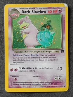Pokemon TCG Dark Slowbro 12/82 Team Rocket Holo Rare Card - Very HP - Image 1