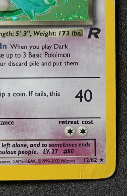 Pokemon TCG Dark Slowbro 12/82 Team Rocket Holo Rare Card - Very HP - Image 4