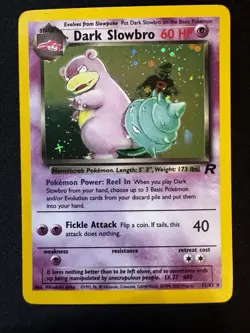 Pokemon Dark Slowbro 12/82 Holo Rare Team Rocket WOTC Vintage - Image 1