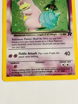 Pokemon Dark Slowbro Team Rocket 12/82 with RARE HOLO SWIRL 🌀 - Image 4
