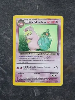 Pokemon Dark Slowbro TCG Team Rocket Holo Card 12/82 Unlimited Rare - Image 1