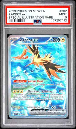 2023 Pokemon SV 151 Zapdos ex 202/165 Special Illustration Rare Holo PSA 9 EN - Image 1