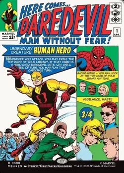 Daredevil, Man Without Fear (Comic 398) Marvel Super Heroes Foil Playtest Card - Image 1