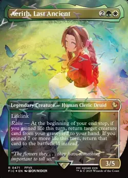 Aerith, Last Ancient (Borderless) (Chocobo Foil) Final Fantasy Playtest Card - Image 1