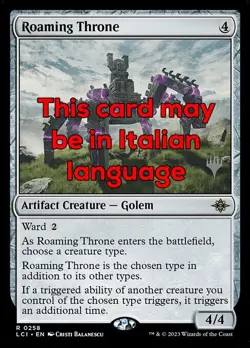 MTG ROAMING THRONE EN EXC - WANDERING THRONE 258 - LCI PP - MAGIC - Image 1