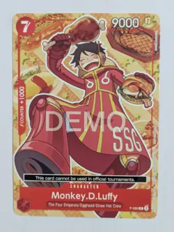 🚨Rare🚨“DEMO” Monkey.D.Luffy (Bandai Card Game Fest 24-25) P-080 Promo Card NM - Image 1