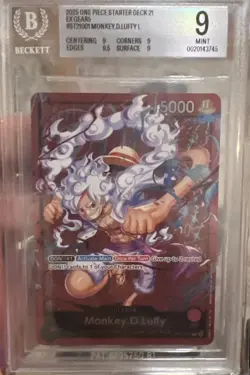 2025 One Piece Starter Deck 21 EX Gear 5 ST21001 Monkey.D.Luffy BGS 9 - Image 1