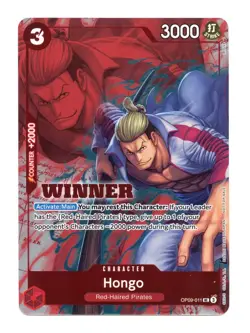 Hongo (Winner Pack 2025 Vol. 2) OP09-011 Foil One Piece Promotion Card LP - Image 1