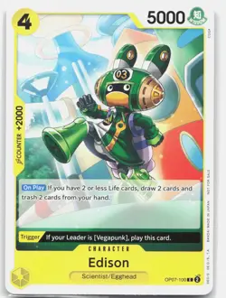 Edison (Tournament Pack 2024 Oct.-Dec.) OP07-100 Normal One Piece Promo Card NM - Image 1