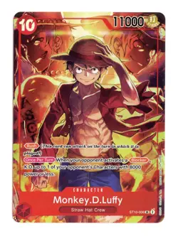 Monkey.D.Luffy (Treasure Booster Set) ST10-006 SR Foil One Piece Promo Card LP - Image 1