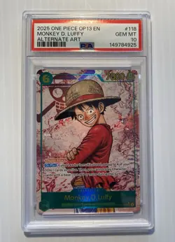 2025 One Piece #OP13-118 Monkey D. Luffy SEC Alt Art Carrying On His Will PSA 10 - Image 1