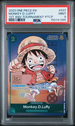 Monkey D. Luffy 2023 One Piece 1st Anniversary Tournament Promo P-037 PSA 9 - Image 1