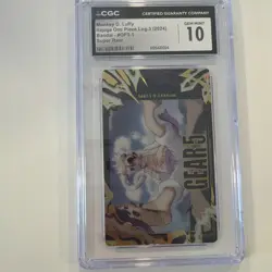 2024 ITAJAGA ONE PIECE LOG 3 Super Rare #OP3-1 MONKEY D. LUFFY CGC 10 Gem Mint - Image 2