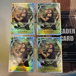 Playset Bandai One Piece TCG Roronoa Zoro OP15-113 SR Yellow English x4 - Image 1