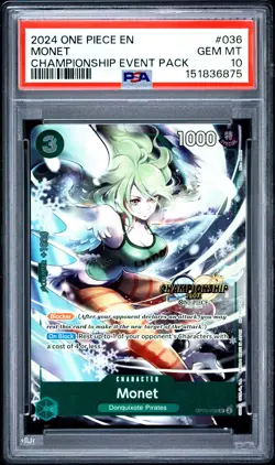 2024 ONE PIECE CHAMPIONSHIP 2024 EVENT PACK #036 MONET PSA 10 - Image 1