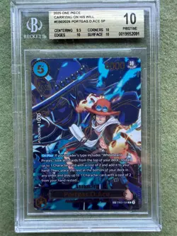 2025 One Piece Portgas D. Ace SP EB02-028 BGS 10 Pristine Gold Label - Image 1