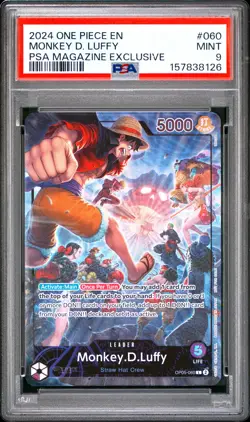 2024 ONE PIECE PROMOS PSA MAGAZINE EXCLUSIVE #060 MONKEY D. LUFFY PSA 9 - Image 1
