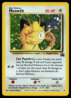 Meowth 10 Holo WOTC Black Star Promo Pokemon Card - Image 1