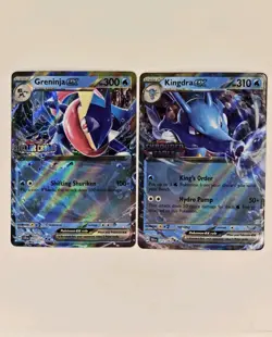 Greninja 041/142 + Kingdra 012/064 Stamped Promos Stellar Crown + Shrouded Fable - Image 1