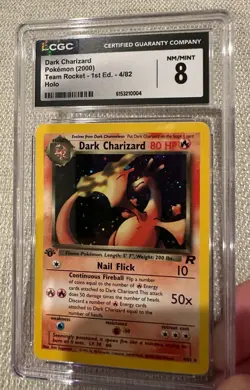 Dark Charizard - Team Rocket - 1st Edition CGC 8 Holo Vintage 4/82 2000 Pokemon - Image 1